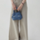 Thumbnail: High waisted beige cotton denim pants
