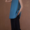 Thumbnail: Lake blue back buttoned strap linen vest
