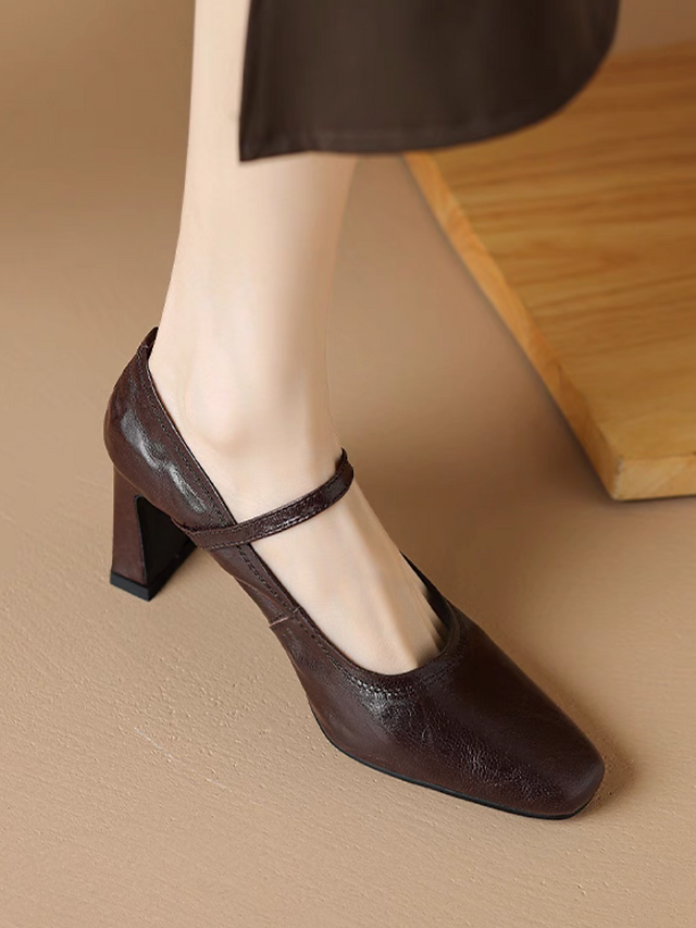 Lambskin selective heel height Mary Janes 13