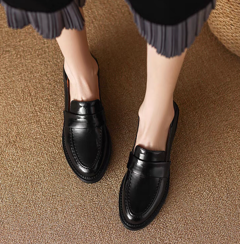 Thumbnail: Calf leather penny saver contour loafers
