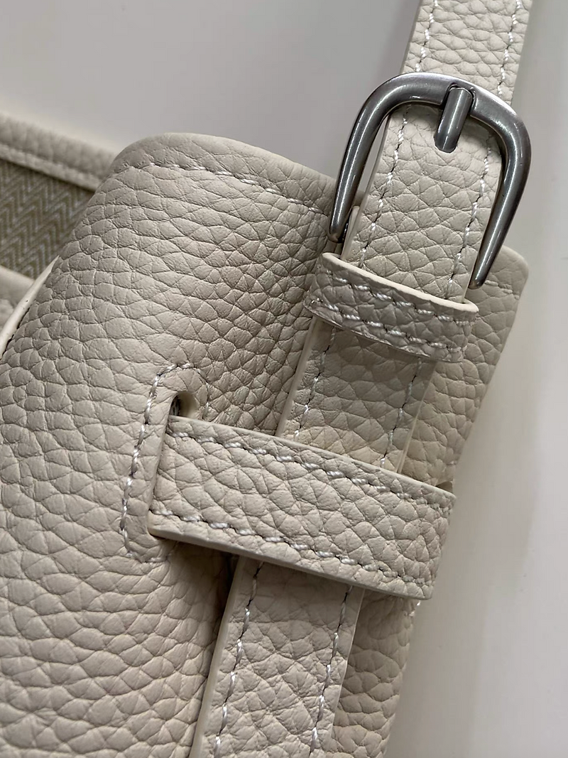 Toga embossed calf leather white stitched drape shoulder + crossbody bag 3