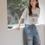 Thumbnail: Born to be free floral print cotton tee