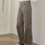 Thumbnail: Back adjusted strap denim high waisted straight pants