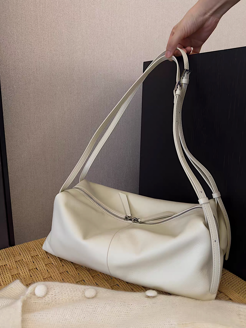 Double adjusted straps toga embossed calf leather bowling zipper bag 6