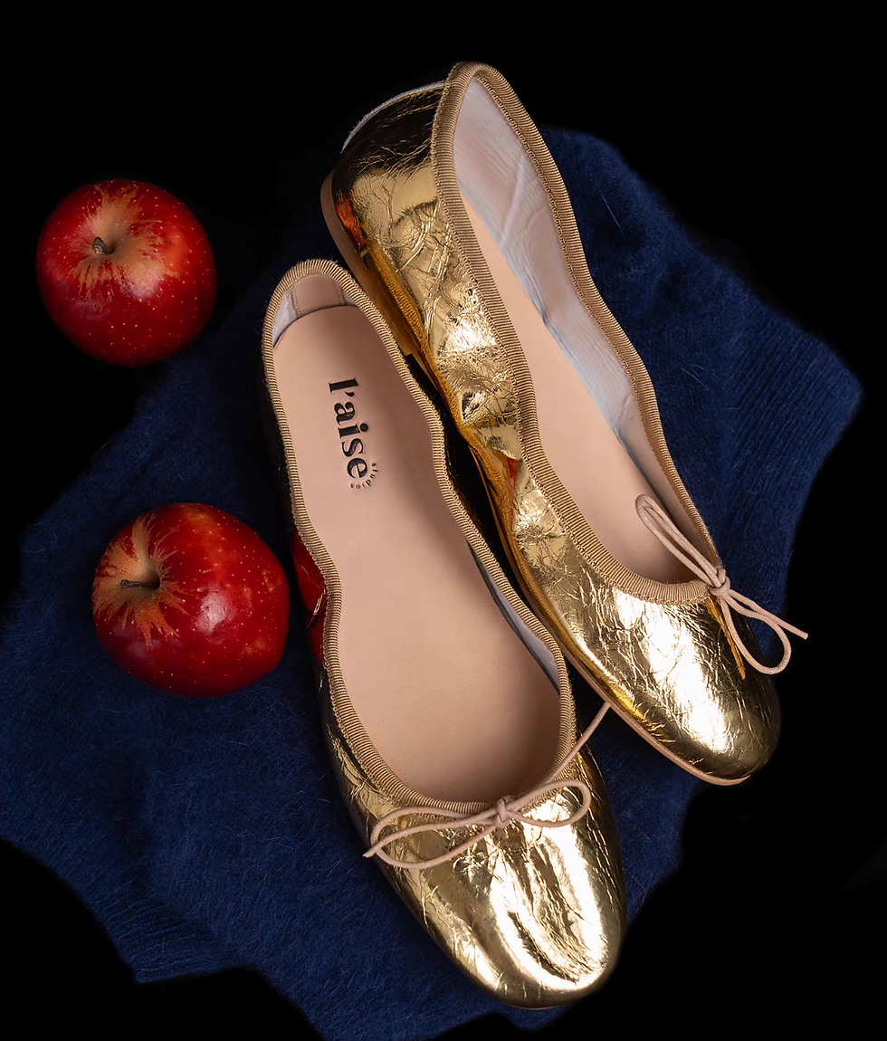 Thumbnail: Made in Italy Ivory embossed calf leather ribbon metallic color flats