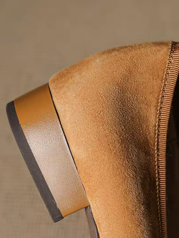 Suede lambskin ribbon flats 13