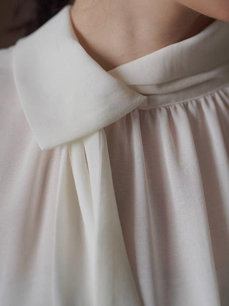 Ivory sheer poly rayon collarate vest 4