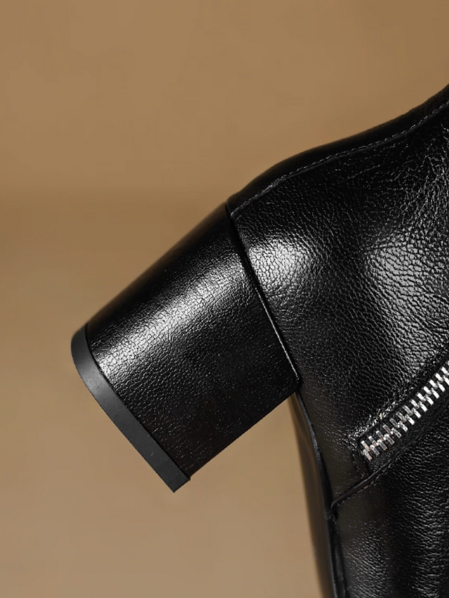 Ruffled side zipped lambskin ankle boots 15