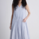 Thumbnail: Front drawstring side pockets pastel blue puff sleeveless halter cotton rayon dr