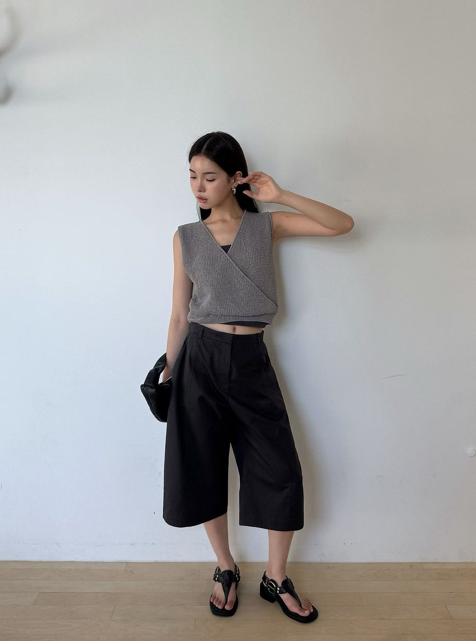Thumbnail: High waisted cotton poly shorts 