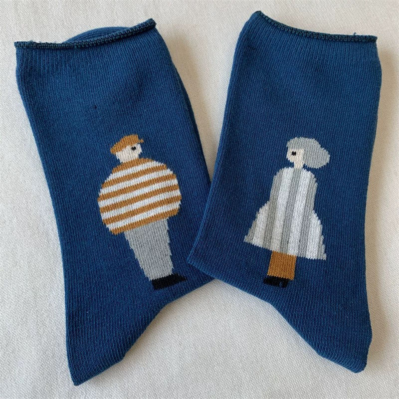 Thumbnail: French Bull linen cotton figures socks 