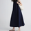 Thumbnail: Crewneck side pleated A line linen sleeveless dress
