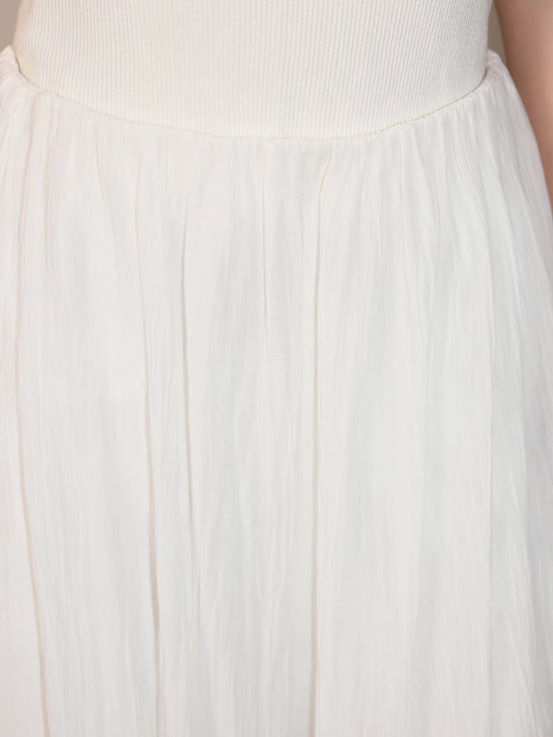 Ivory elasticated partial sheer lyocell tapered pants 6