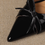 Thumbnail: Pointy color blocking oil waxed calf leather sling back shoes