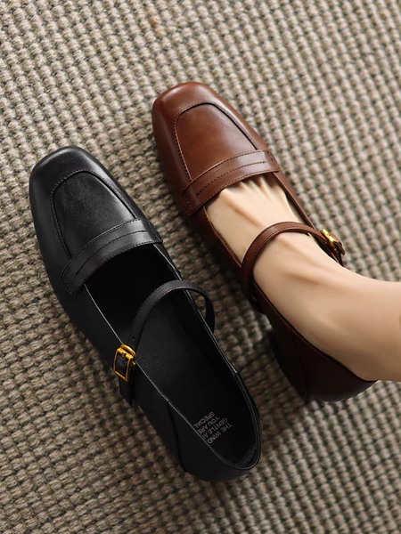 Loafer intersect calf leather Mary Janes