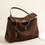Thumbnail: Single flap golden metal twist suede calf leather handle + crossbody bag