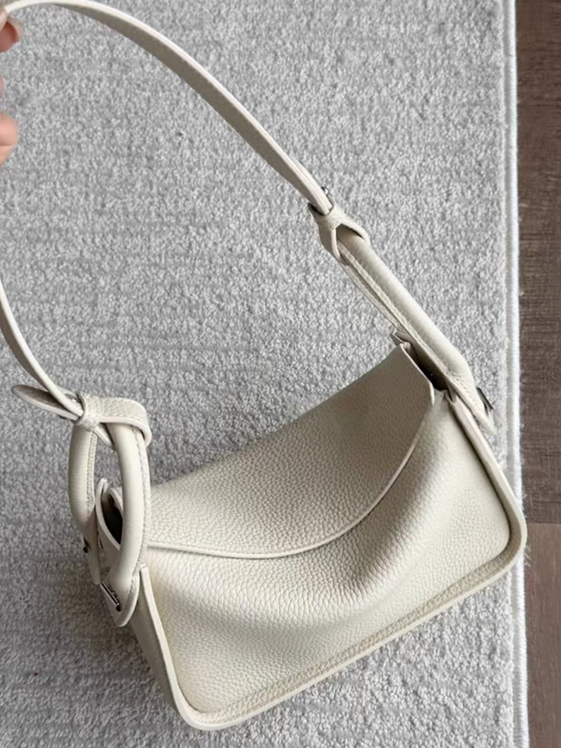 Toga embossed calf leather handle + crossbody drape flap bag 11