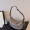 Thumbnail: Etoupe calf leather drape hobo crescent shoulder + crossbody bag