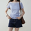 Thumbnail: Connected two pieces like modal cotton blue white tee / blouse