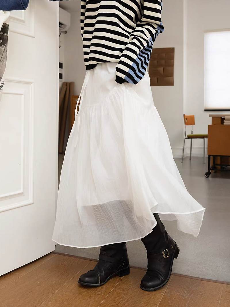 Lined tencel layered elasticated skirt 3
