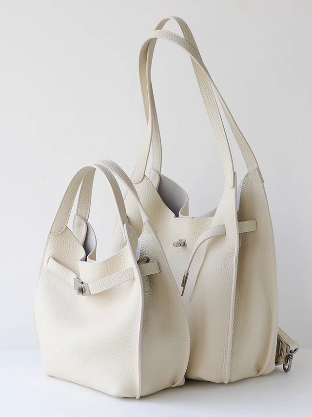 Togo embossed calf leather oval twist buckle handle/crossbody or shoulder bag 8