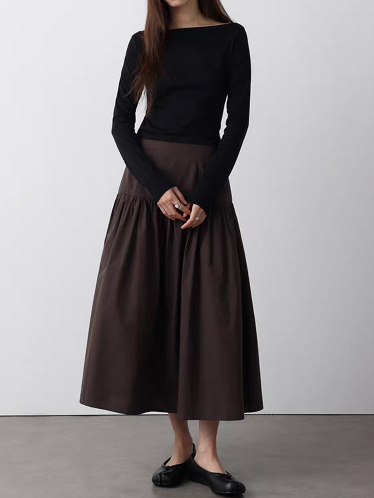 High waisted zipper A line ruffle table skirt 15