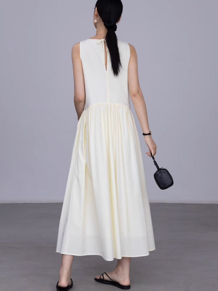 Cotton rayon ruffle sleeveless dress 10