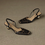 Thumbnail: Lambskin weaved crochet pointy sling back metal ball charm heels