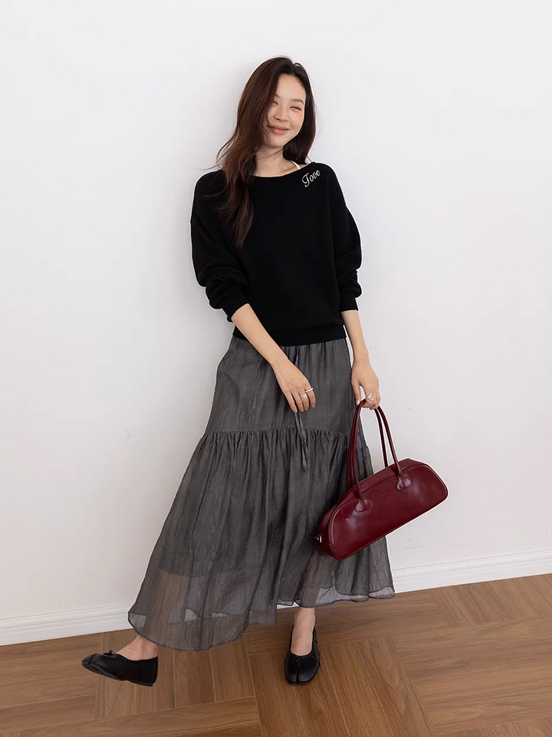 Lined tencel layered elasticated skirt 15