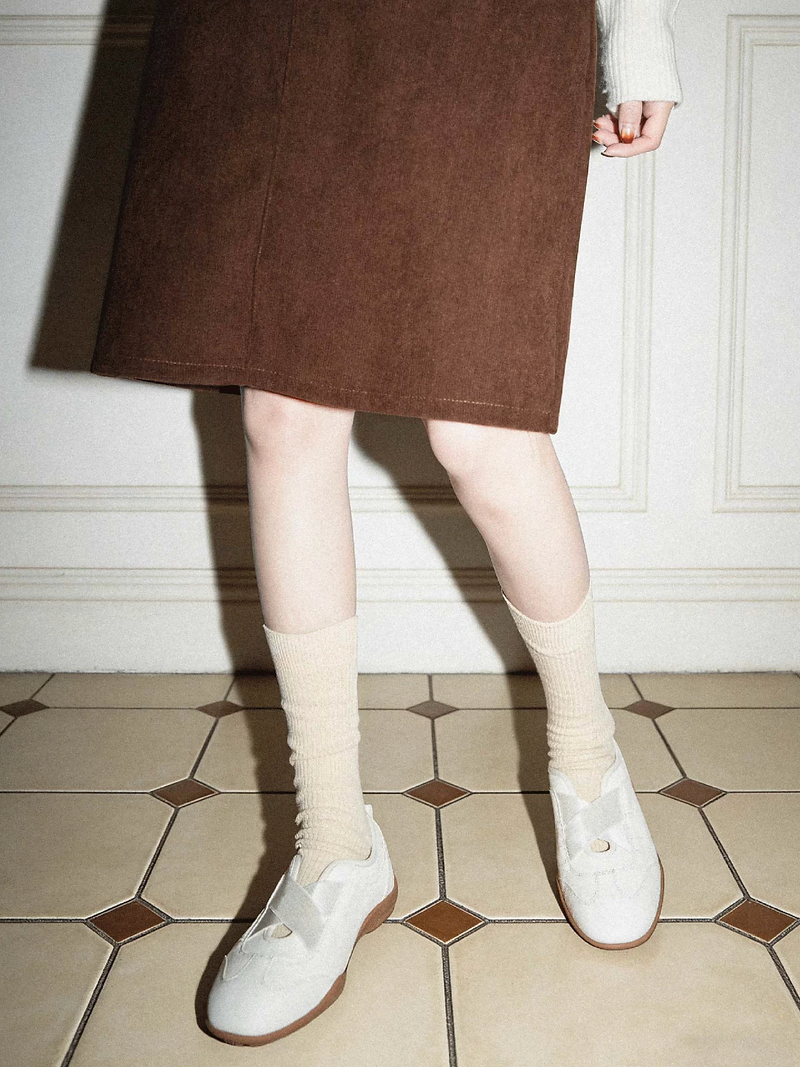 Made in Italy Ivory calf leather crossed straps sporty shoes 3