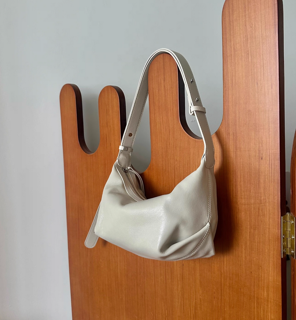 Thumbnail: Lambskin drape zipper shoulder + crossbody bag