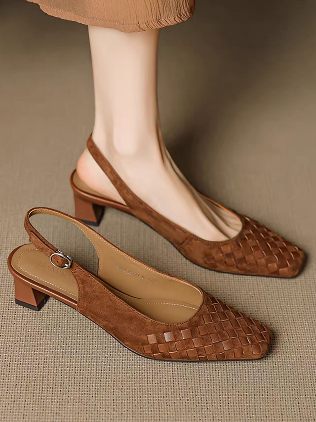 Lambskin suede pointy sling back stilettos 2