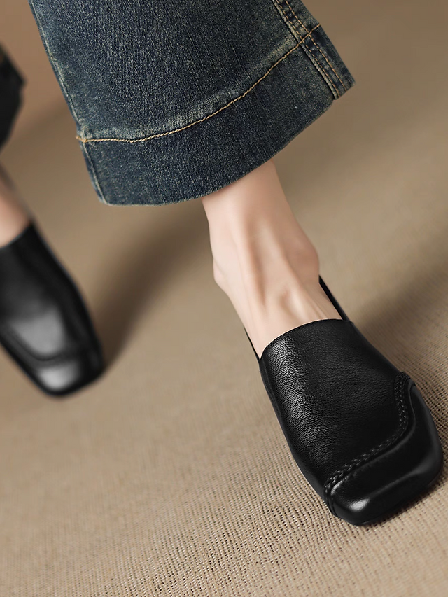 Side braided contour lambskin loafers 6