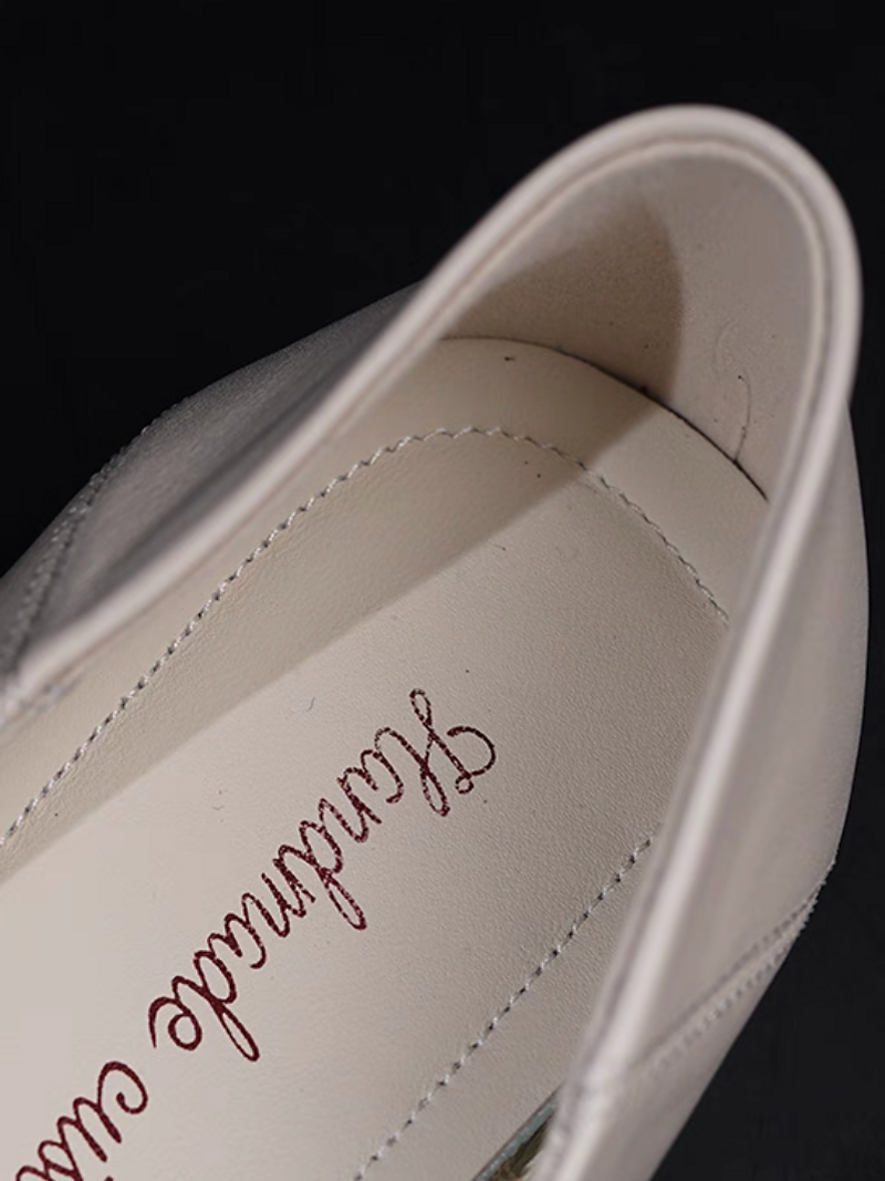 Calf leather crochet wrap loafers 8