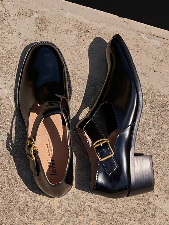 Made in Paris oil waxed calf skin T strap Mary Janes 6