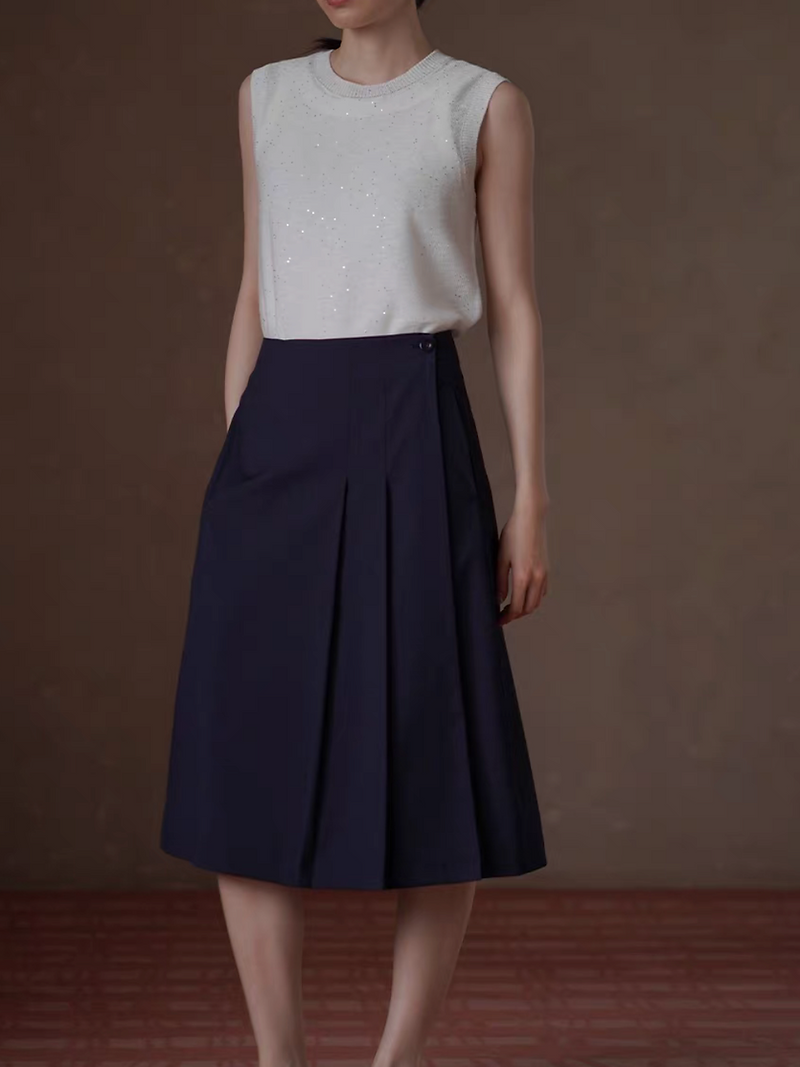 Ivory cotton acrylic sequins knitted crewneck vest 3