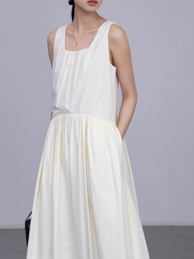 Cotton rayon ruffle sleeveless dress 8