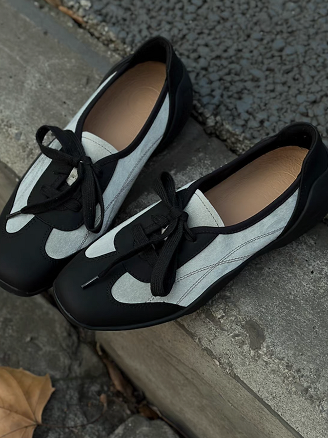 Lambskin suede casual docking lacing shoes 7