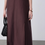 Thumbnail: Bordeaux tencel lined U neck side slit midi sleeveless dress