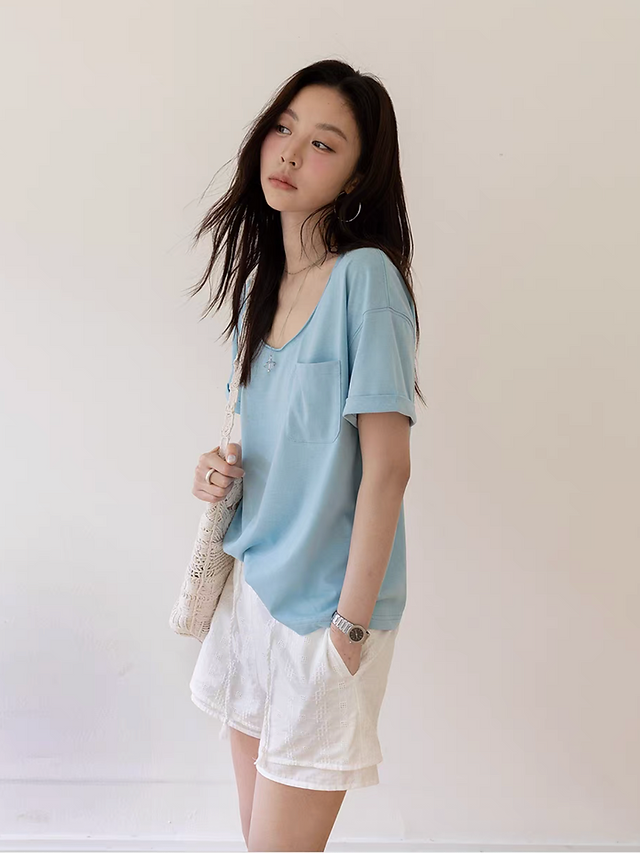Layered elasticated drawstring embroidered floral pure cotton shorts 6