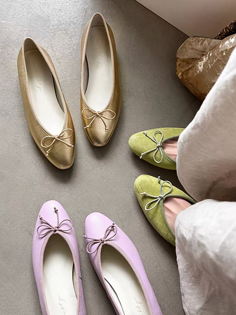 Made in Spain soft lambskin ribbon ballerina flats 5