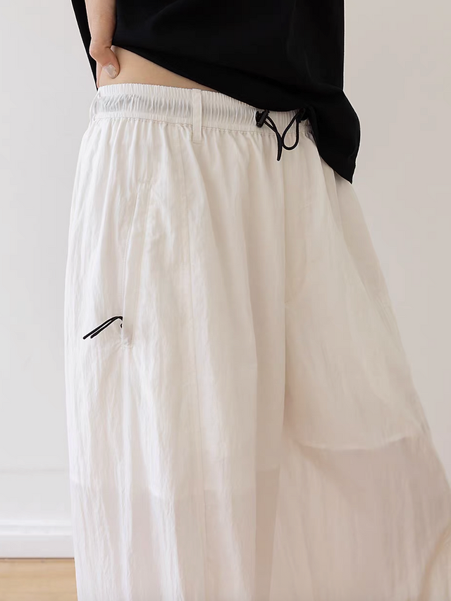 Tencel nylon lined drawstring elasticated casual pants 7