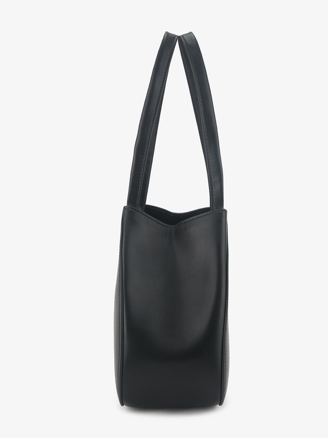 Curved rim calf leather handle shoulder bag 14