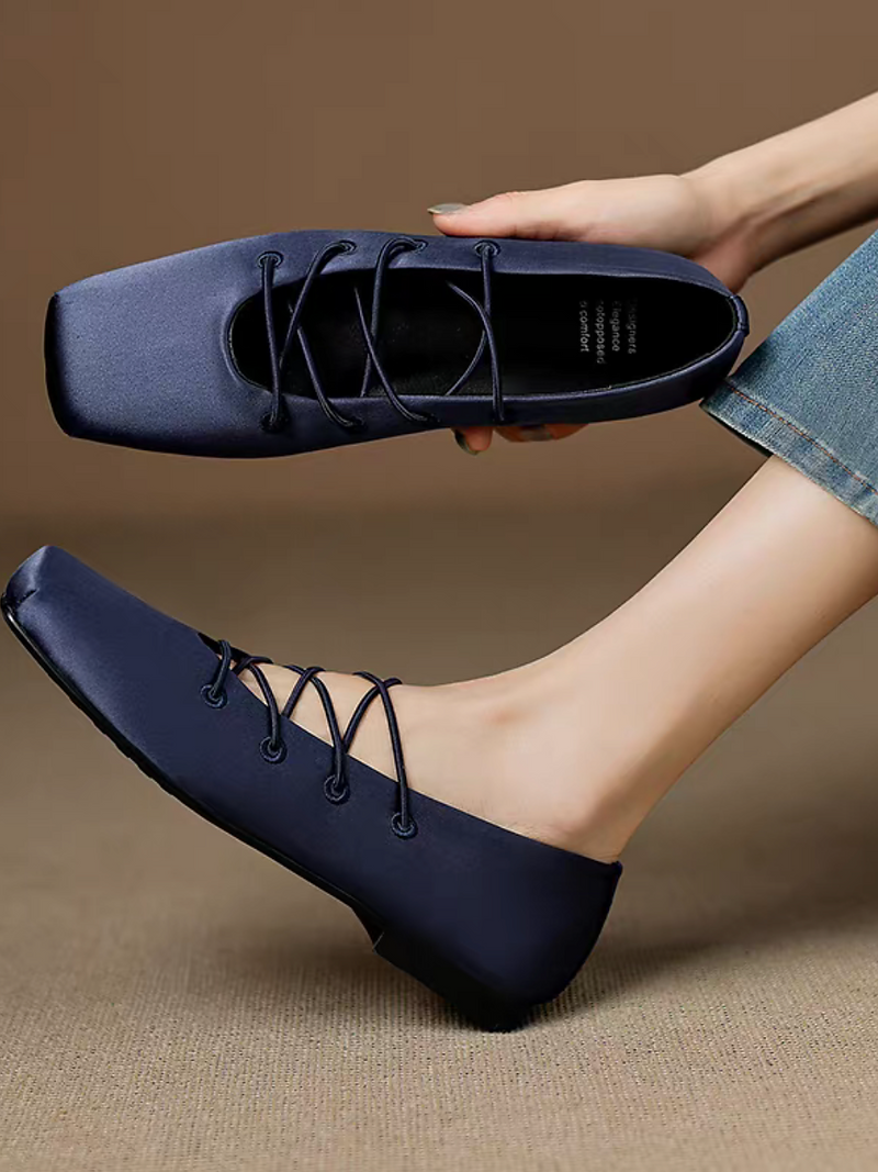 Satin lambskin elastica straps ballerinas 6