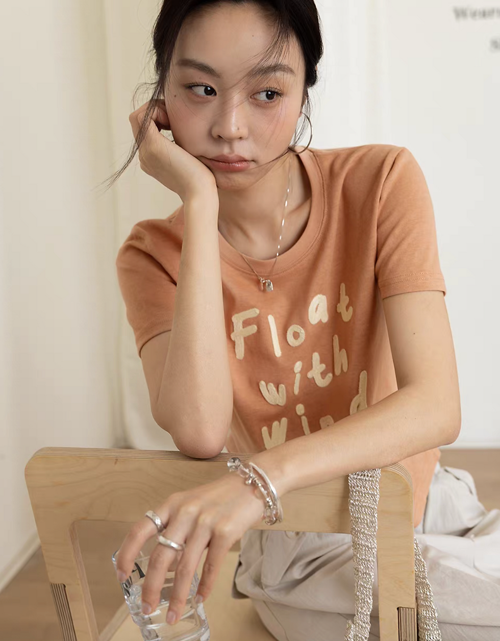 Thumbnail: Float With Wind cotton poly crewneck tee