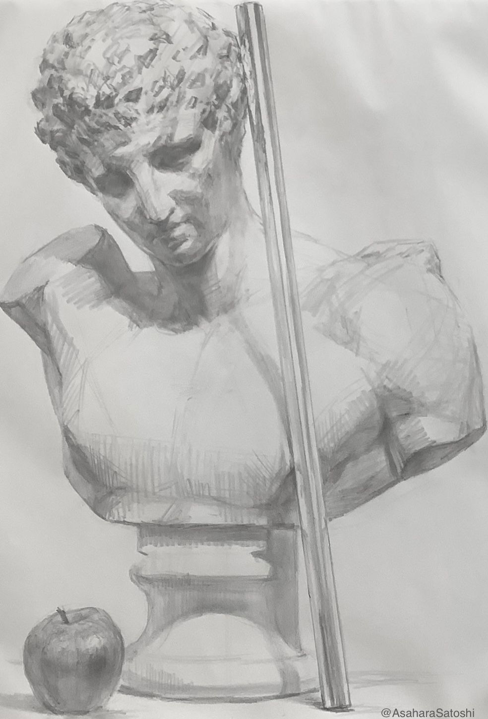 クロッキー1　石膏像　ヘルメス+静物