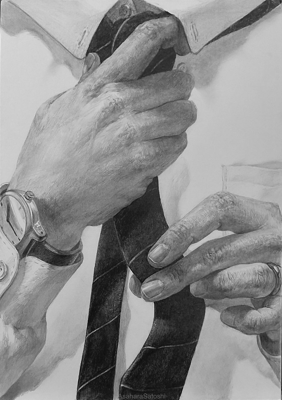 身支度をする両手