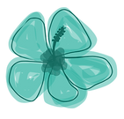 decorative blue hibiscus flower