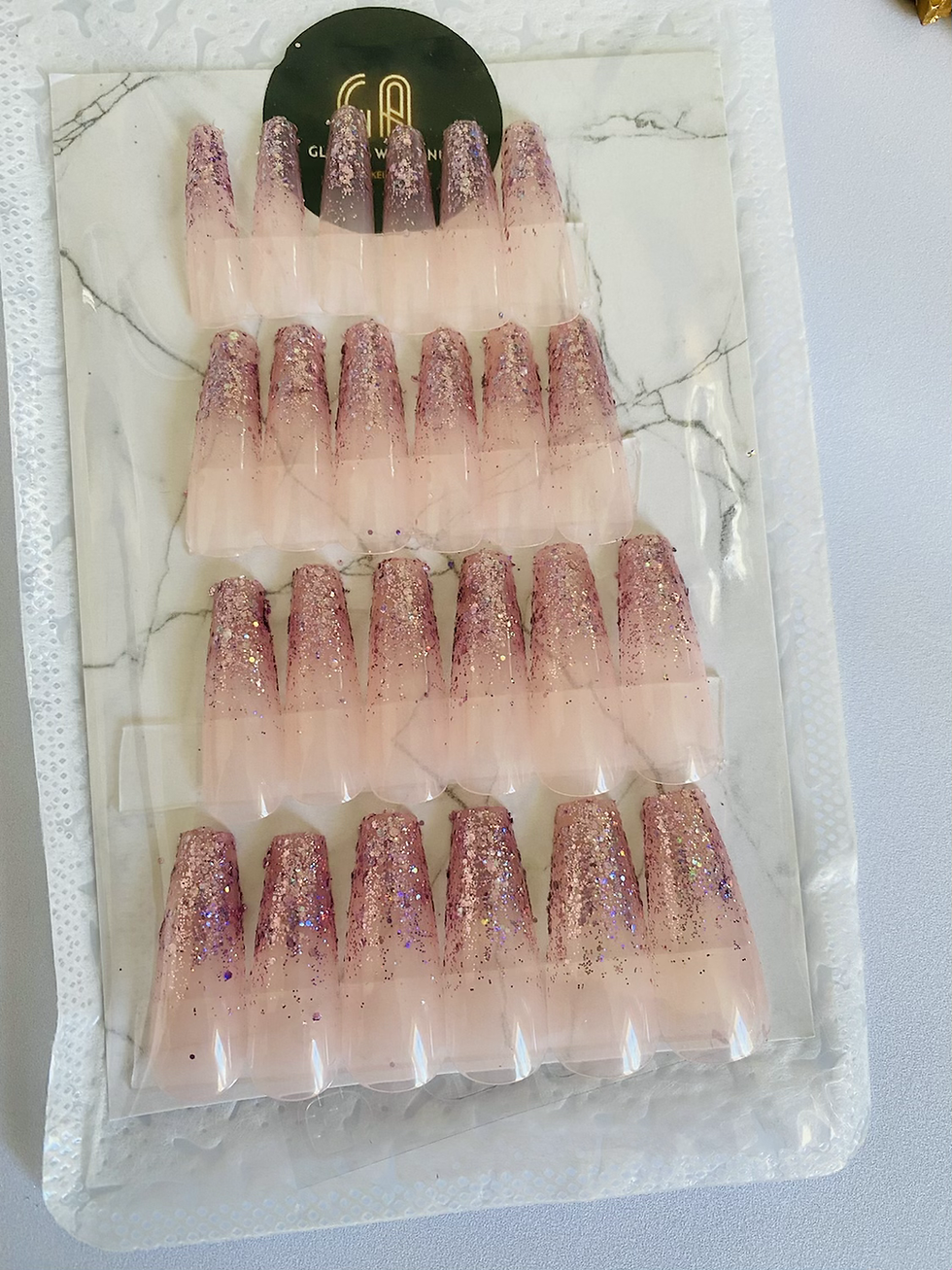 Thumbnail: Purple glitter coffin nails 