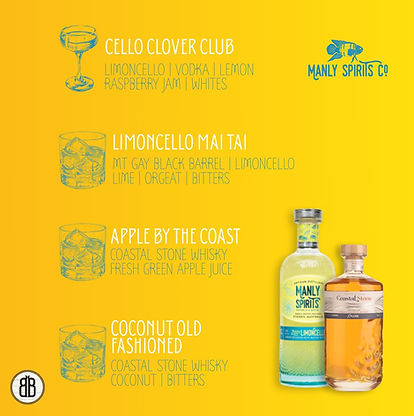 Manly Spirits co cocktail specials. South Bank Brisbane 4101